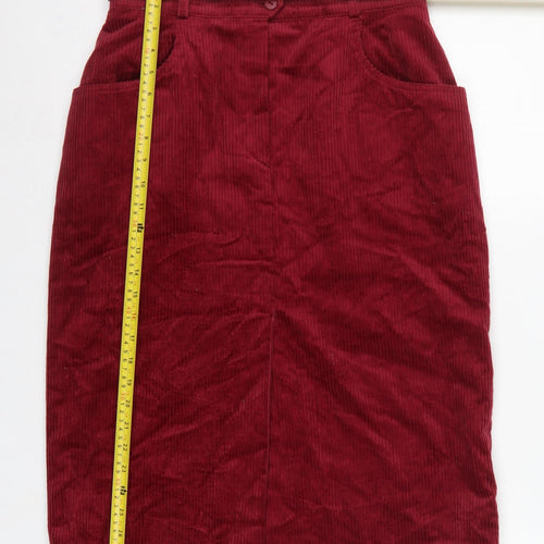 Lucia Women Red Corduroy Pencil Skirt UK 14 Knee Length