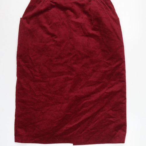 Lucia Women Red Corduroy Pencil Skirt UK 14 Knee Length