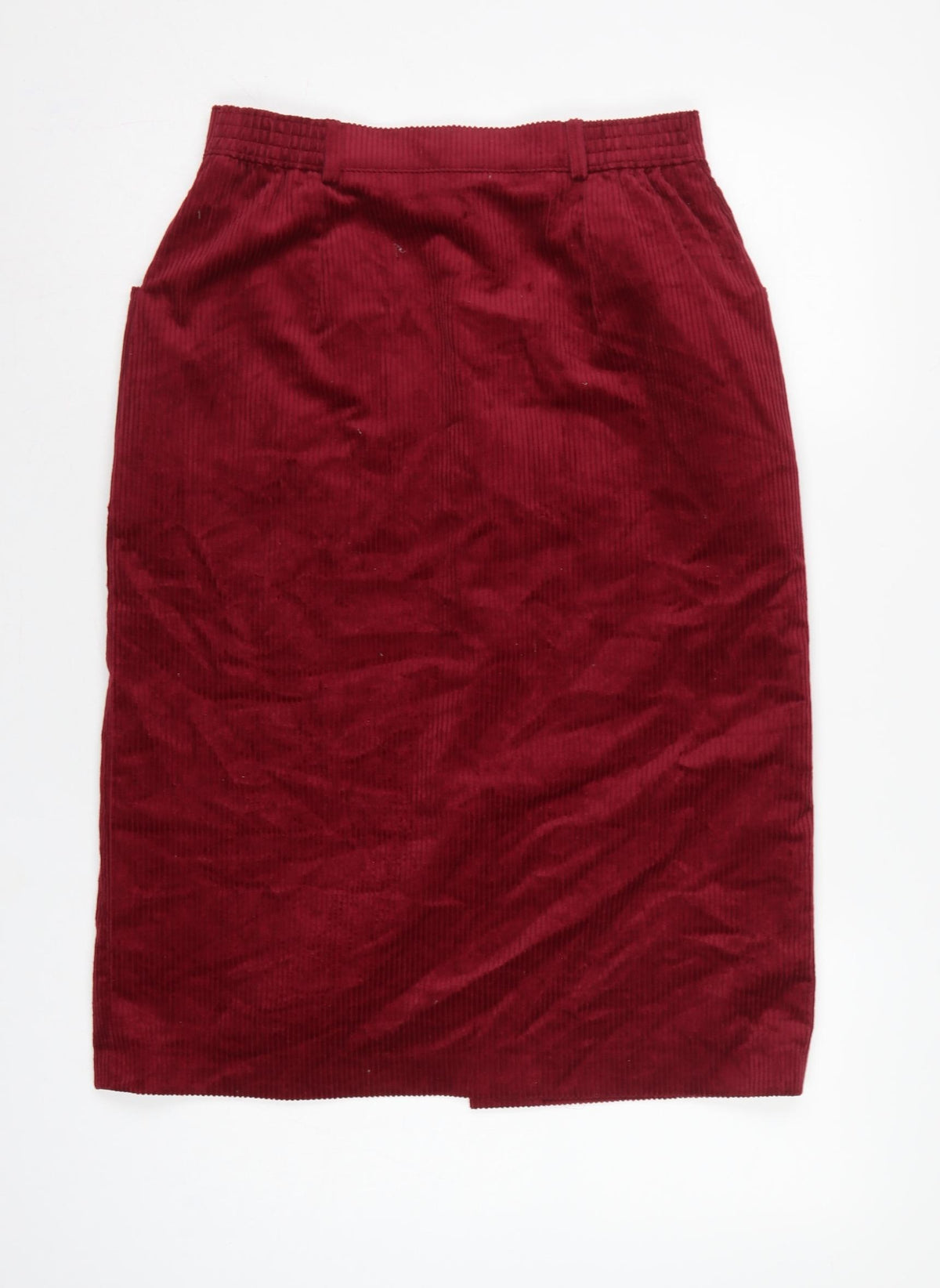 Lucia Women Red Corduroy Pencil Skirt UK 14 Knee Length