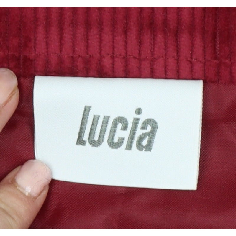 Lucia Women Red Corduroy Pencil Skirt UK 14 Knee Length