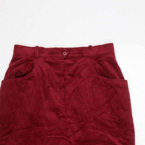 Lucia Women Red Corduroy Pencil Skirt UK 14 Knee Length