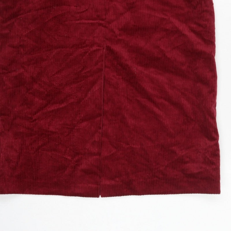 Lucia Women Red Corduroy Pencil Skirt UK 14 Knee Length