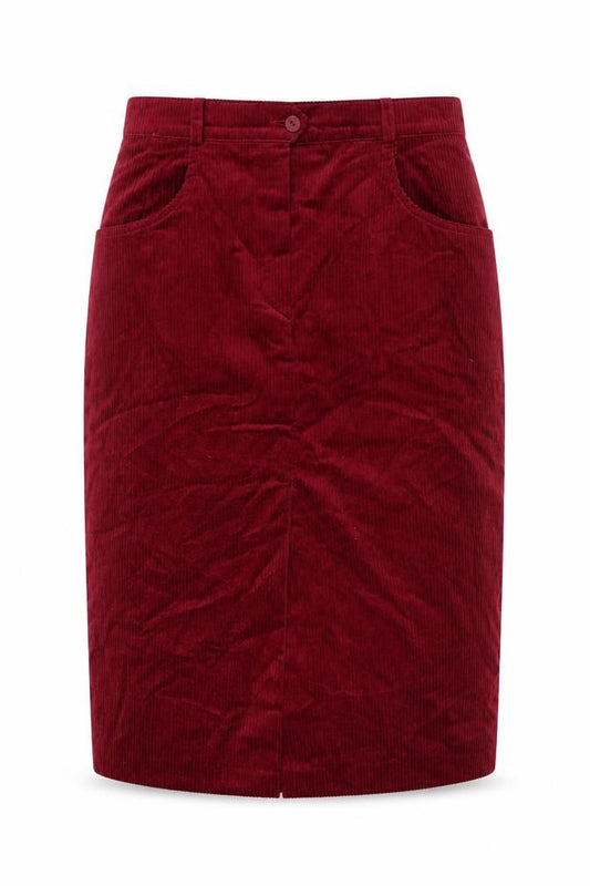 Lucia Women Red Corduroy Pencil Skirt UK 14 Knee Length