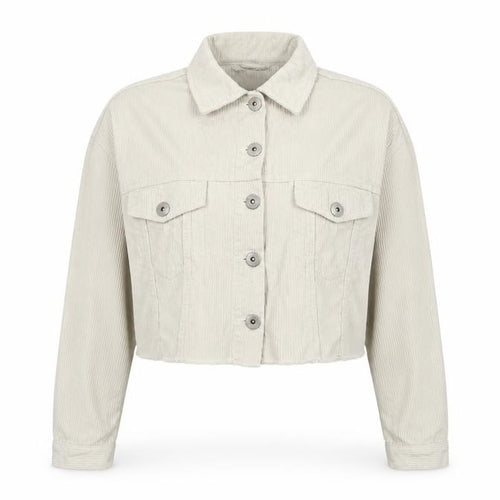 Cotton On Women’s Ivory UK 12 Cropped Corduroy Button Jacket