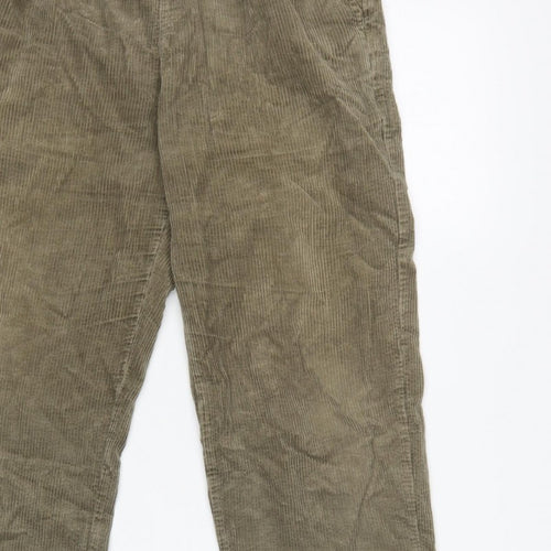 Uniqlo Women's Green S Corduroy Elastic Waist Tapered Trousers