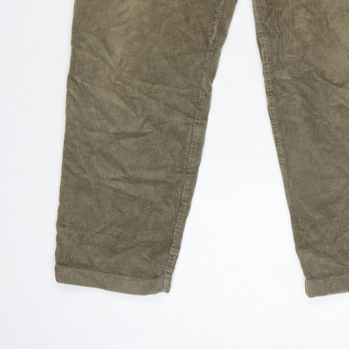 Uniqlo Women's Green S Corduroy Elastic Waist Tapered Trousers