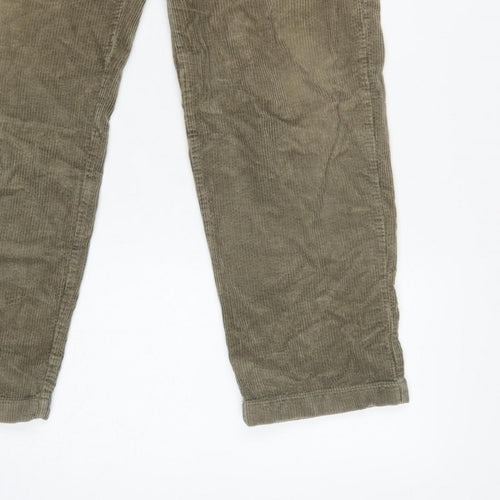 Uniqlo Women's Green S Corduroy Elastic Waist Tapered Trousers