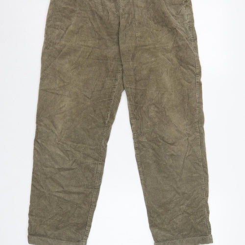 Uniqlo Women's Green S Corduroy Elastic Waist Tapered Trousers