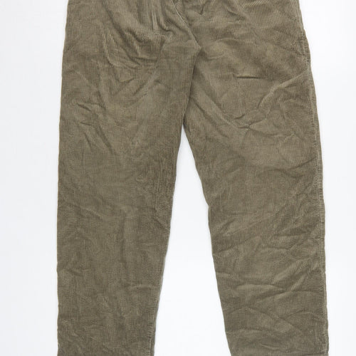Uniqlo Women's Green S Corduroy Elastic Waist Tapered Trousers