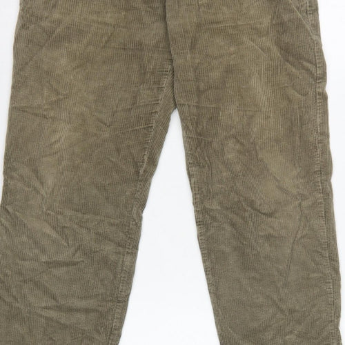 Uniqlo Women's Green S Corduroy Elastic Waist Tapered Trousers