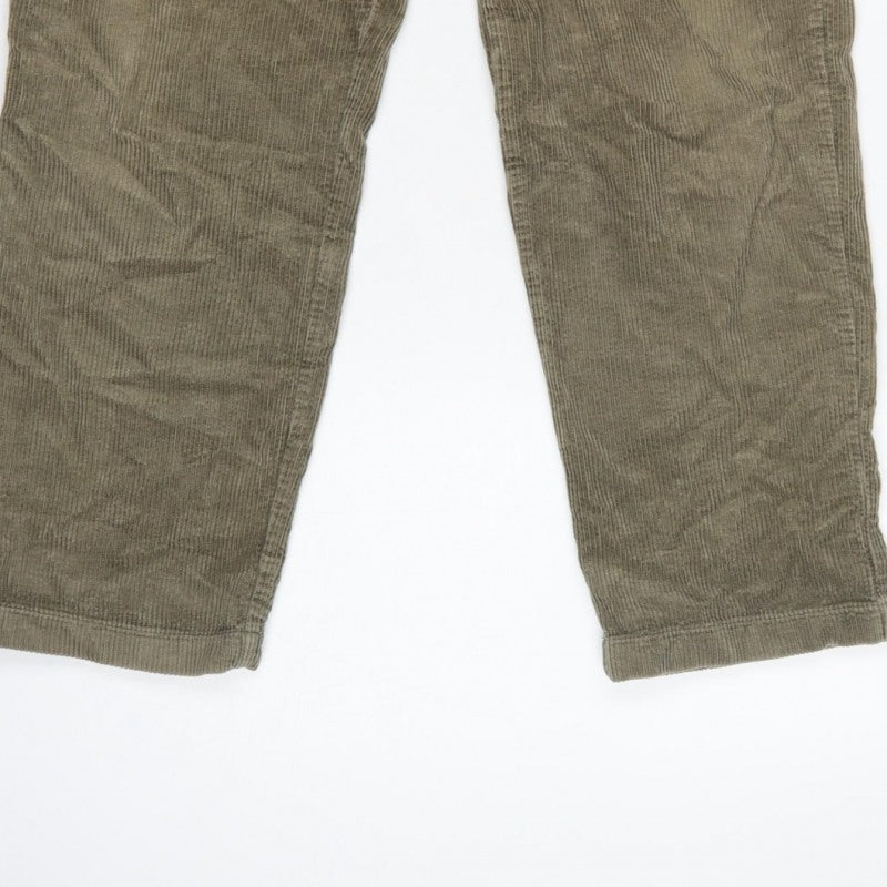 Uniqlo Women's Green S Corduroy Elastic Waist Tapered Trousers