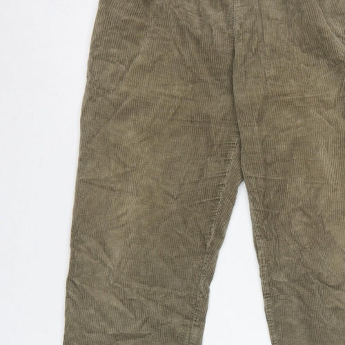 Uniqlo Women's Green S Corduroy Elastic Waist Tapered Trousers