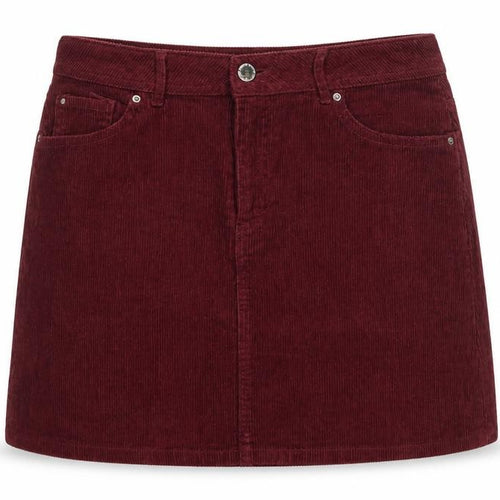 H&M Women’s Burgundy Red UK 10 Corduroy Straight Mini Skirt Pockets