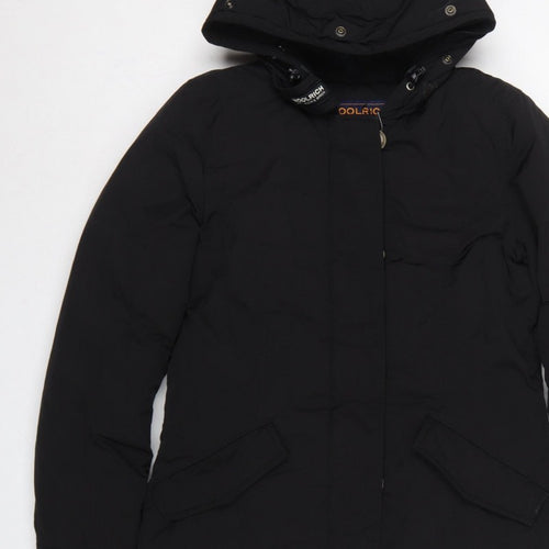 Woolrich Women’s Black XS Arctic Parka Hooded Down Fur Trim Coat