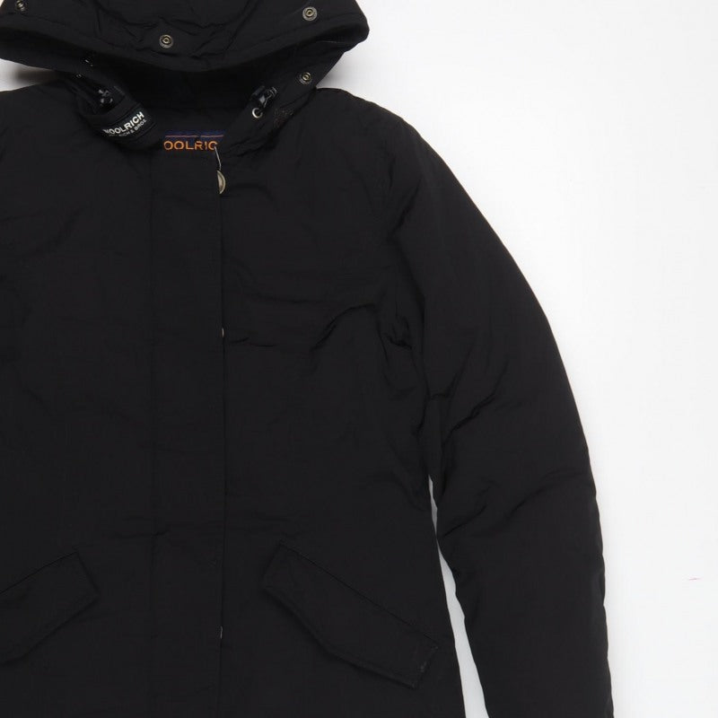 Woolrich Women’s Black XS Arctic Parka Hooded Down Fur Trim Coat