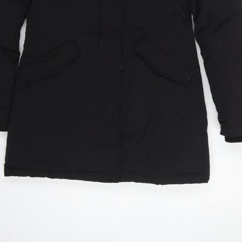 Woolrich Women’s Black XS Arctic Parka Hooded Down Fur Trim Coat