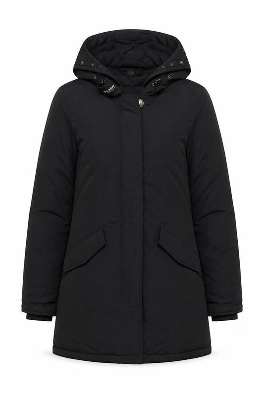 Woolrich Women’s Black XS Arctic Parka Hooded Down Fur Trim Coat
