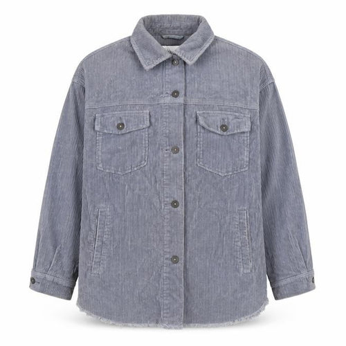 Zara Women Grey S Corduroy Button Shacket Collared Pockets Jacket