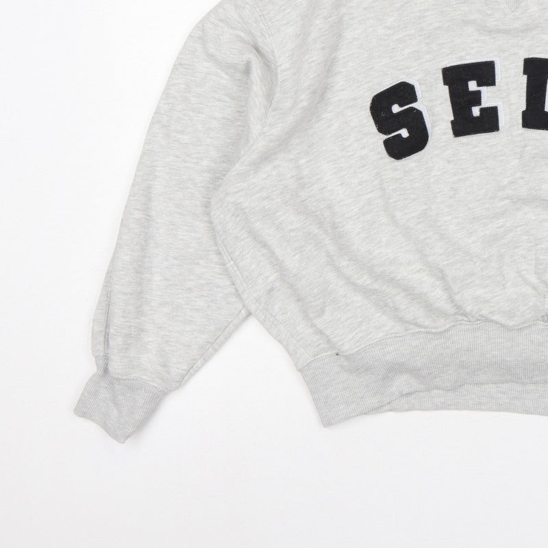 Additional view of Next Women Grey S Pullover Sweatshirt Self Logo Crew Neck
