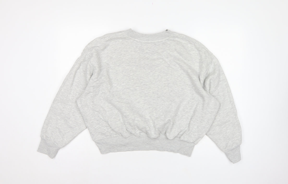 Brand and care label for Next Women Grey S Pullover Sweatshirt Self Logo Crew Neck