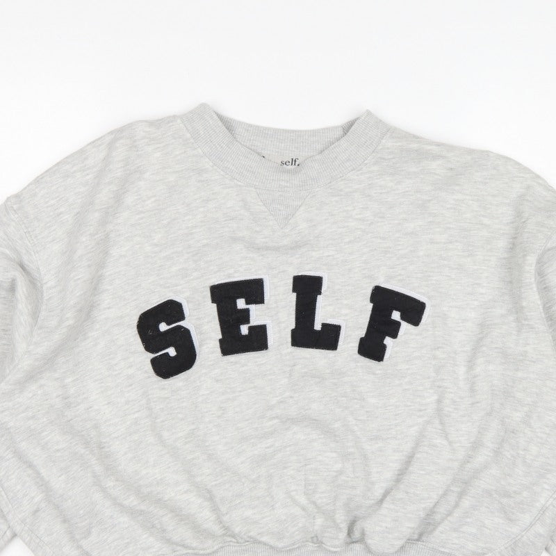 Additional view of Next Women Grey S Pullover Sweatshirt Self Logo Crew Neck