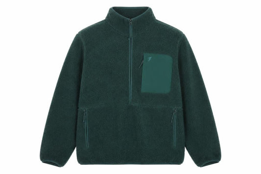 Primark Men’s Green 2XL Borg Fleece Half Zip Pullover Sweatshirt