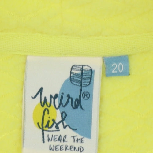 Weird Fish Women’s Yellow UK 20 Pullover Hooded Fleece Sweatshirt