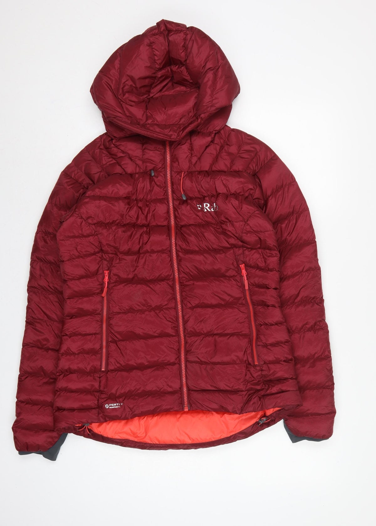 Rab Women’s Red UK 12 Hooded Down Puffer Jacket Pertex