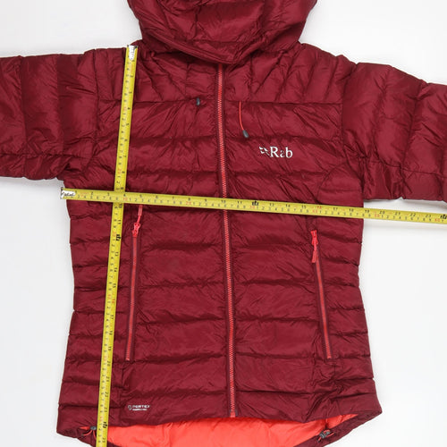 Rab Women’s Red UK 12 Hooded Down Puffer Jacket Pertex