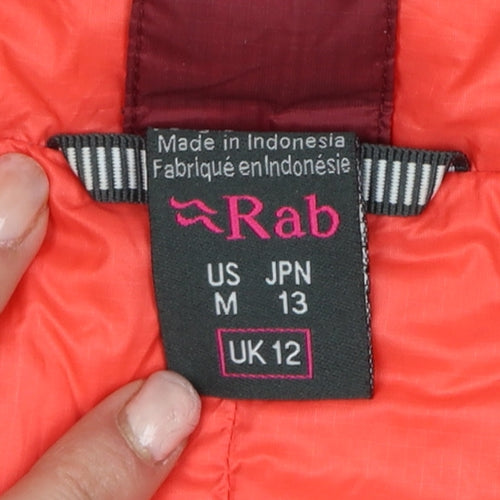 Rab Women’s Red UK 12 Hooded Down Puffer Jacket Pertex