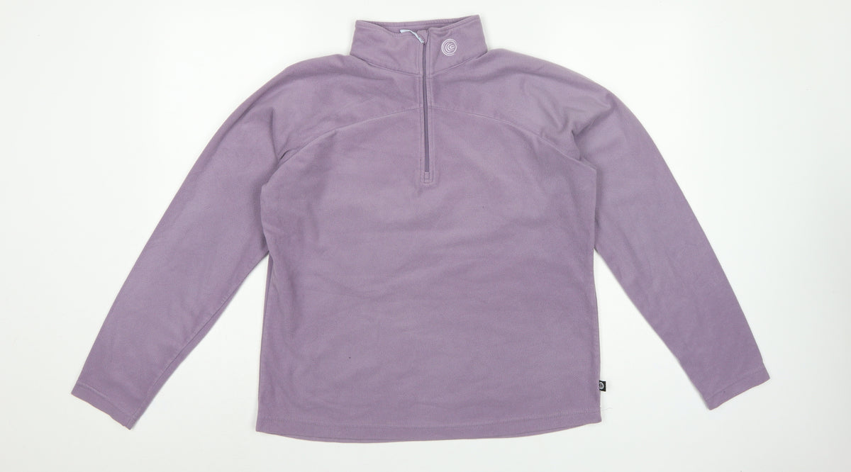 Columbia Women's Purple L 1/4 Zip Fleece Pullover Sweatshirt
