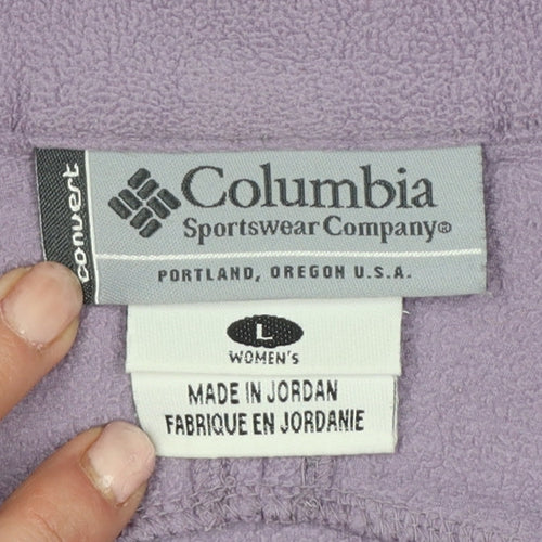 Columbia Women's Purple L 1/4 Zip Fleece Pullover Sweatshirt