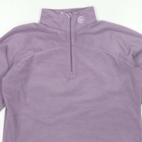 Columbia Women's Purple L 1/4 Zip Fleece Pullover Sweatshirt