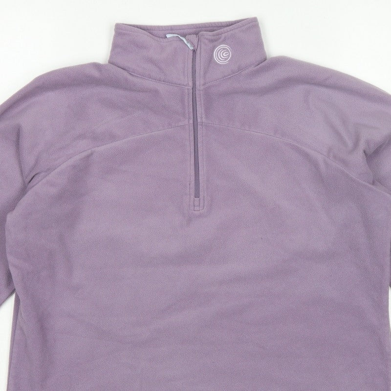 Columbia Women's Purple L 1/4 Zip Fleece Pullover Sweatshirt