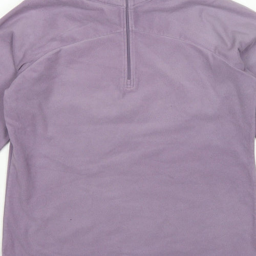 Columbia Women's Purple L 1/4 Zip Fleece Pullover Sweatshirt