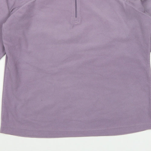Columbia Women's Purple L 1/4 Zip Fleece Pullover Sweatshirt
