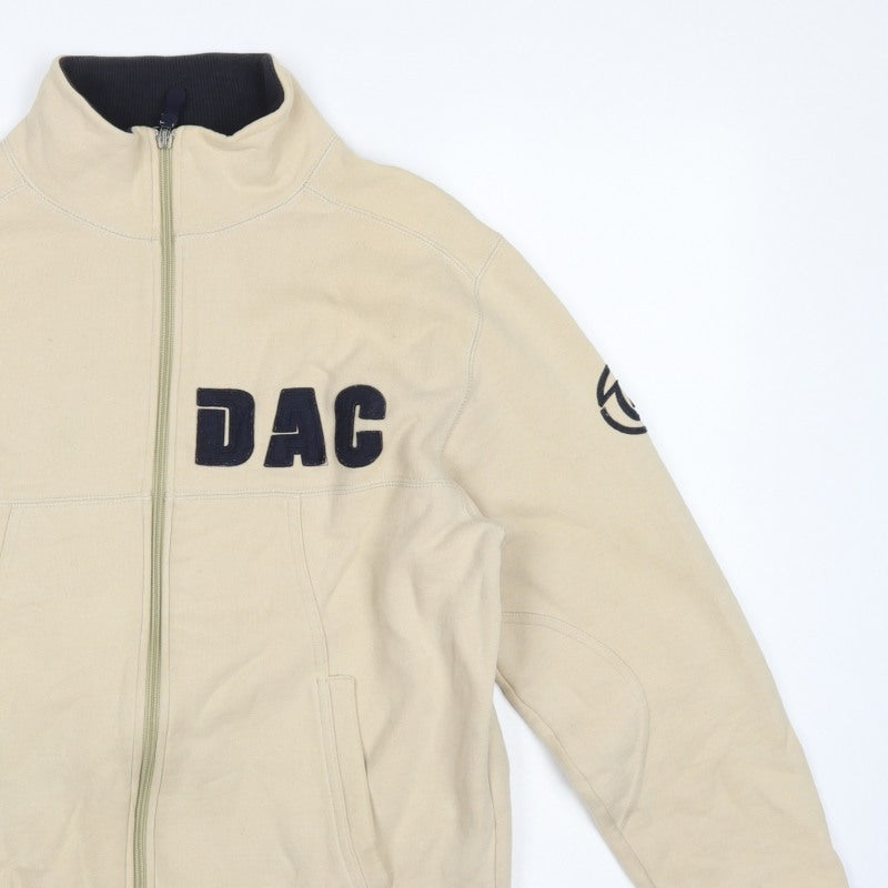 Duck and Cover Men’s Beige M Full Zip Fleece Sweatshirt Logo