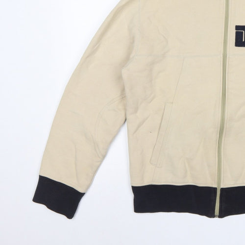 Duck and Cover Men’s Beige M Full Zip Fleece Sweatshirt Logo