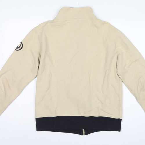 Duck and Cover Men’s Beige M Full Zip Fleece Sweatshirt Logo