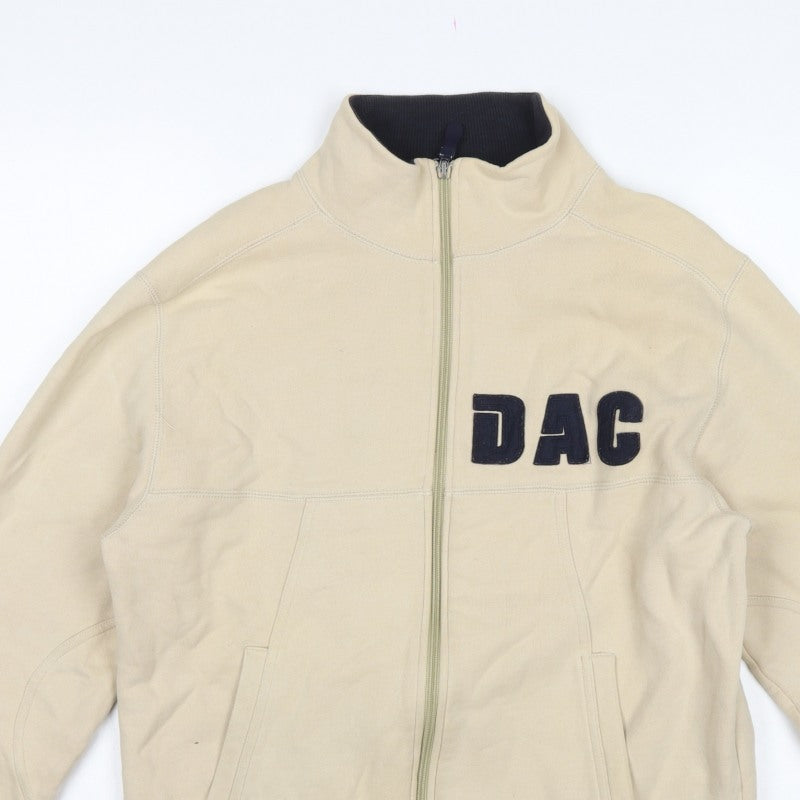 Duck and Cover Men’s Beige M Full Zip Fleece Sweatshirt Logo
