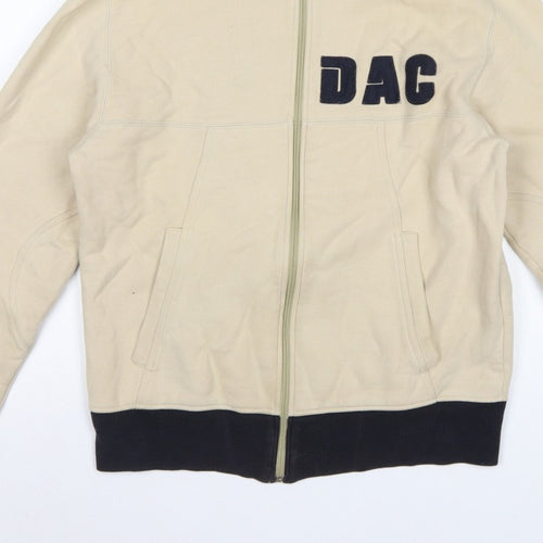Duck and Cover Men’s Beige M Full Zip Fleece Sweatshirt Logo