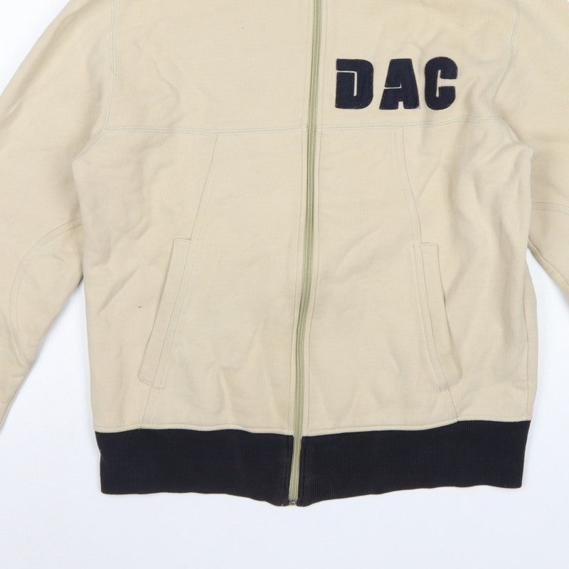 Duck and Cover Men’s Beige M Full Zip Fleece Sweatshirt Logo