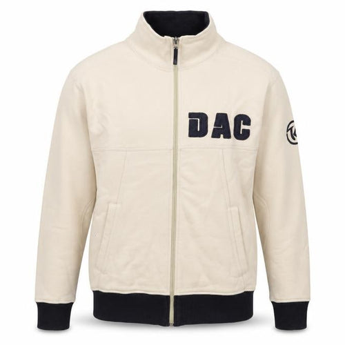 Duck and Cover Men’s Beige M Full Zip Fleece Sweatshirt Logo