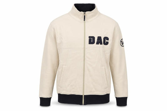 Duck and Cover Men’s Beige M Full Zip Fleece Sweatshirt Logo