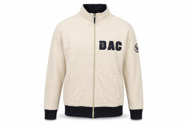 Duck and Cover Men’s Beige M Full Zip Fleece Sweatshirt Logo