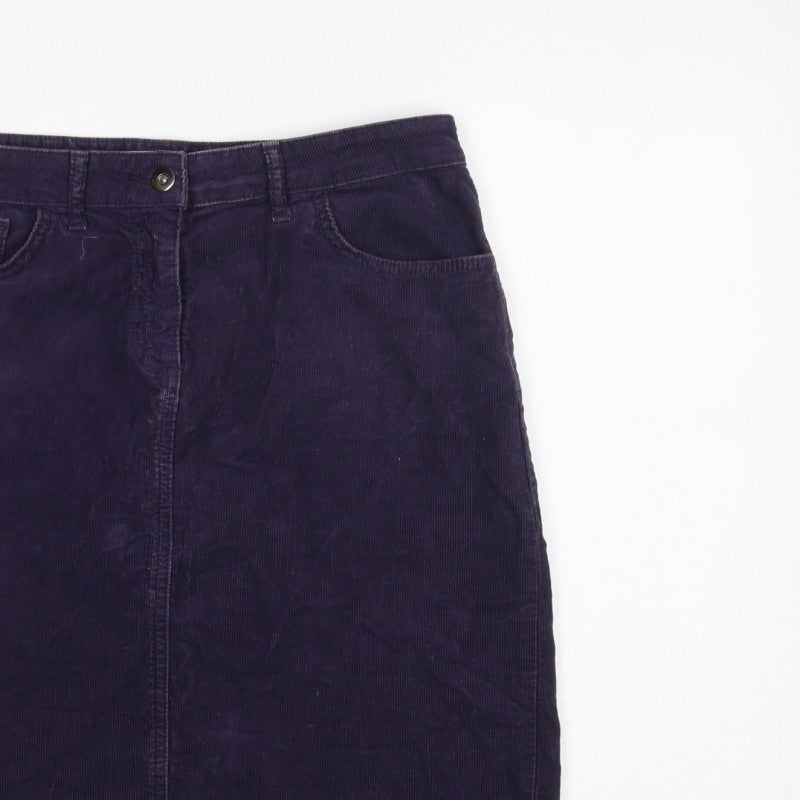 John Lewis Women’s Blue Corduroy Pencil Skirt Size 12 Knee Length