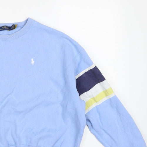 Polo Ralph Lauren Women Blue M Pullover Sweatshirt Logo Colourblock