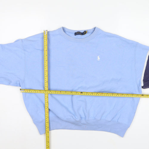 Polo Ralph Lauren Women Blue M Pullover Sweatshirt Logo Colourblock
