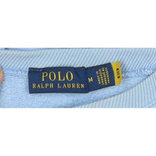 Polo Ralph Lauren Women Blue M Pullover Sweatshirt Logo Colourblock