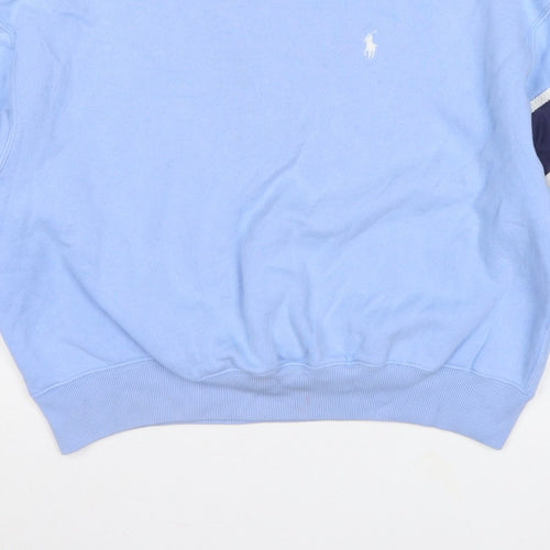 Polo Ralph Lauren Women Blue M Pullover Sweatshirt Logo Colourblock